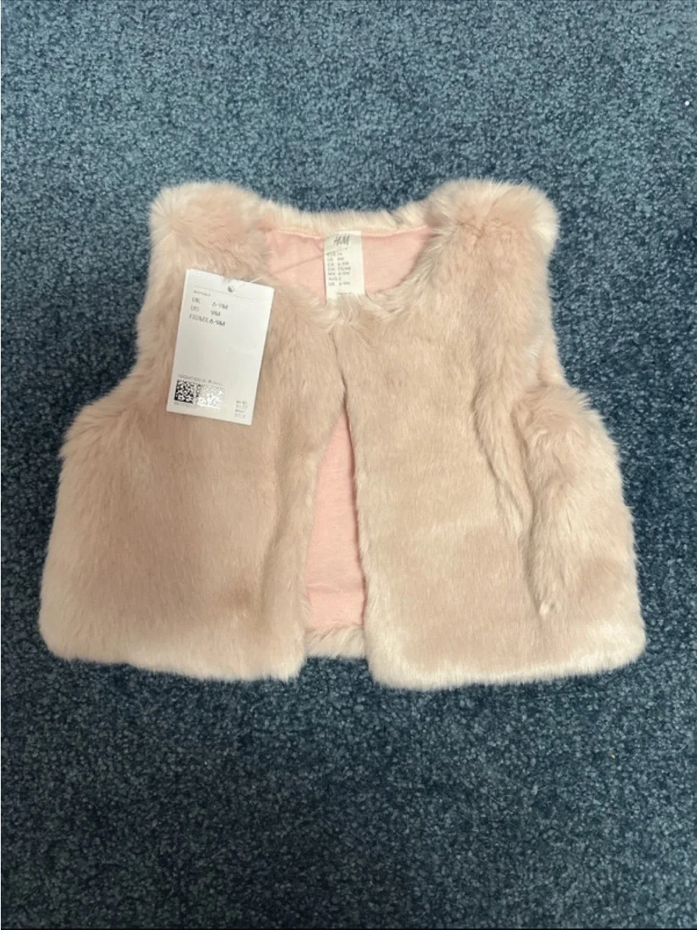 H&M Light Pink Faux Fur Kids Vest